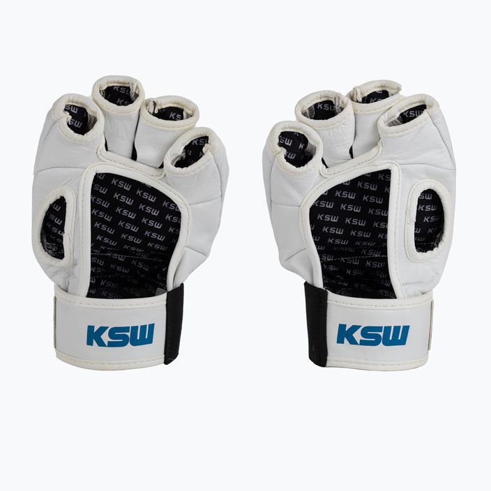 KSW grapplingové rukavice kožené bílé 2