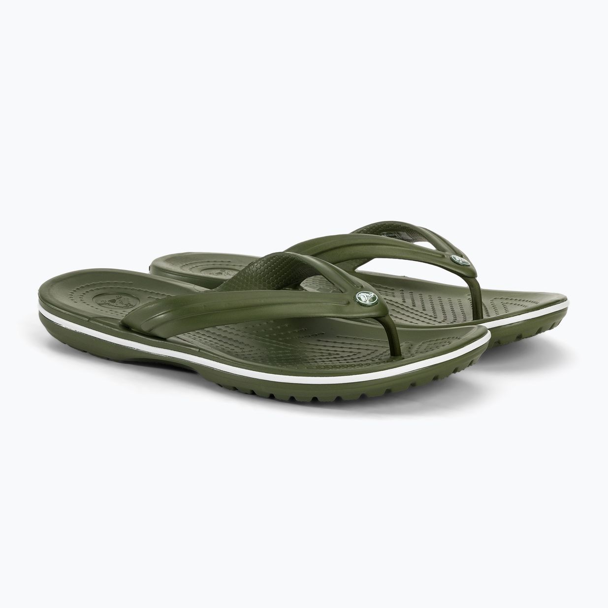 Žabky Crocs Crocband Flip army green/white 4