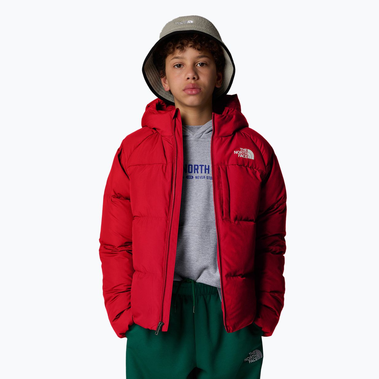 Dětská péřová bunda The North Face North Down Hooded red 4