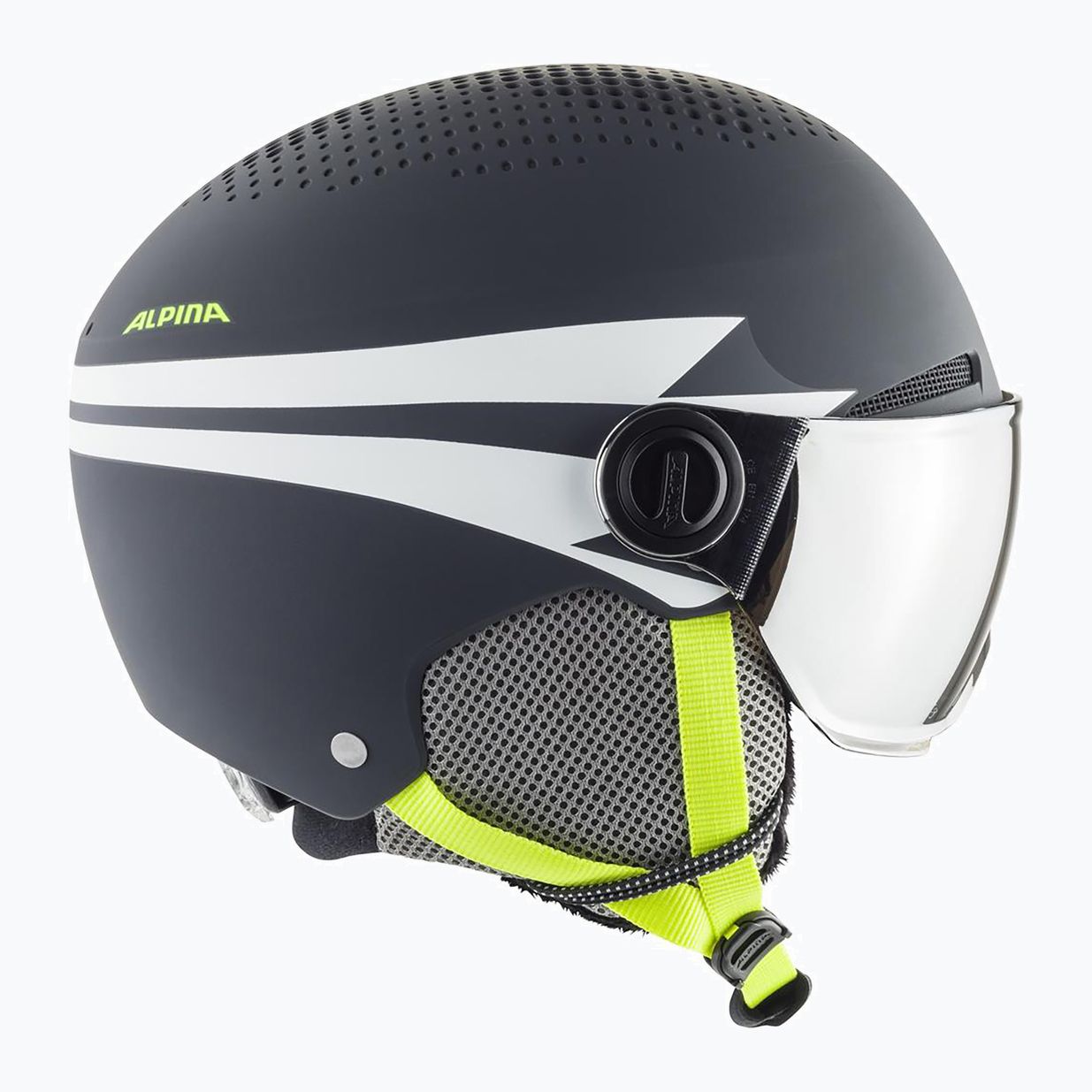 Dětské lyžařské helmy Alpina Zupo Visor Q-Lite charcoal/neon matt 11