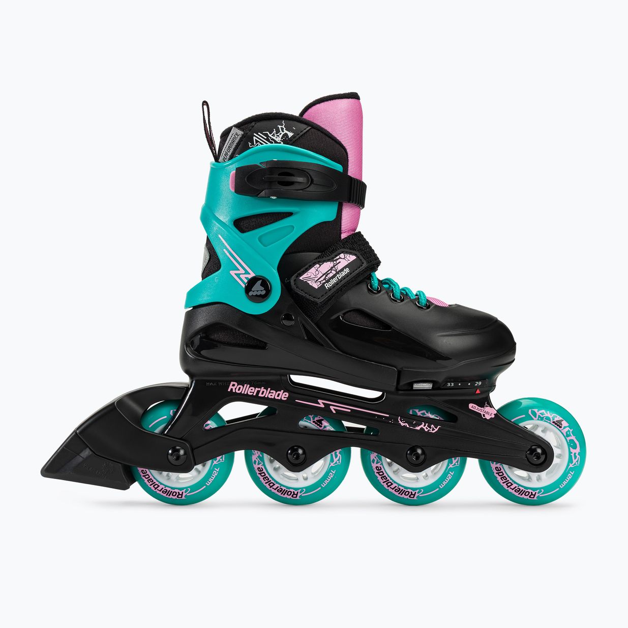 Dětské kolečkové brusle Rollerblade Fury black sea/green 2