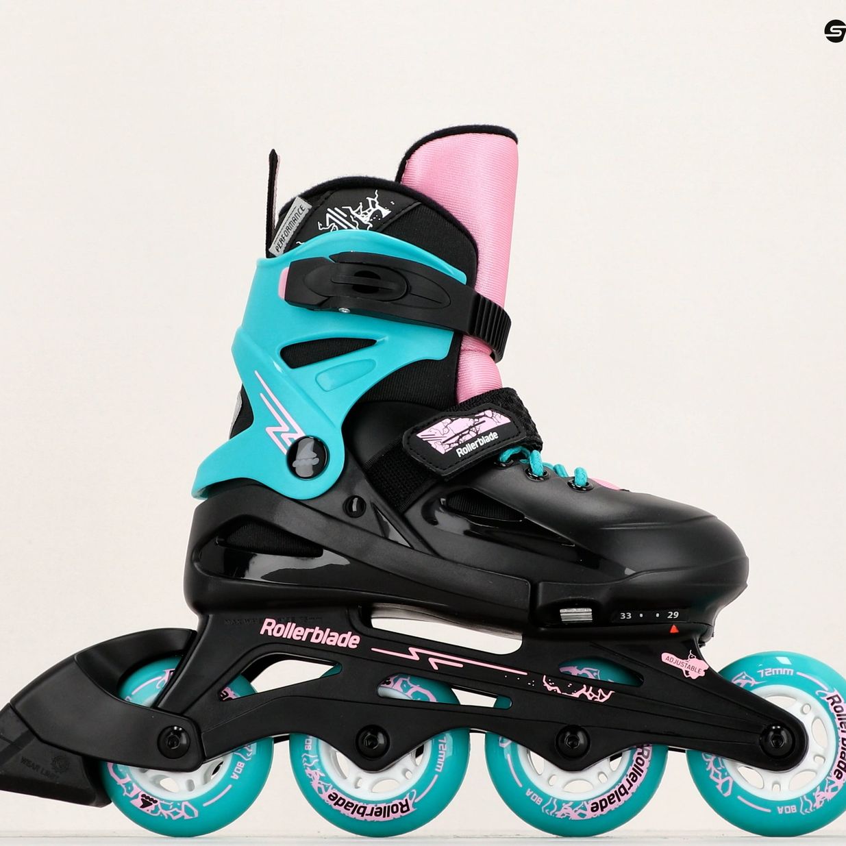 Dětské kolečkové brusle Rollerblade Fury black sea/green 8