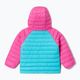 Dětská péřová bunda Columbia Powder Lite s kapucí geyser/pink ice 6