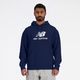 Pánská mikina New Balance Stacked Logo French Terry Hoodie navy