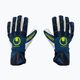 Dětské brankářské rukavice uhlsport Hyperact Supersoft HN modro-bílé 101123601