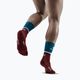 Pánské kompresní běžecké ponožky   CEP 4.0 Mid Cut petrol/dark red 6