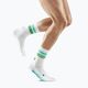 Pánské kompresní běžecké ponožky   CEP Miami Vibes 80's white/green aqua 2