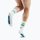 Pánské kompresní běžecké ponožky   CEP Miami Vibes 80's white/green aqua 3