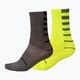 Pánské cyklistické ponožky Endura Coolmax Stripe 2-pack hi-viz yellow/grey