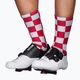LUXA Squares cyklistické ponožky červené a bílé LUAMSSQRS 2