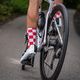 LUXA Squares cyklistické ponožky červené a bílé LUAMSSQRS 5