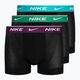 Pánské boxerky Nike Everyday Cotton Stretch Trunk 3 páry tyrkysová/fialová/modrá