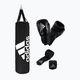 Boxovací set adidas Performance Boxing Set pytel + rukavice + bandaż czarno-biały ADIBAC11KIT-EUN