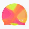Dětská plavecká čepice TYR Tiedye Silicone Multicolor Jr yellow/pink/orange