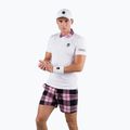 Pánská bílo-růžová tenisová polokošile HYDROGEN Tartan T00518E83 2