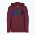 Dětská mikina GAP V-Fall Fash Logo FZ tmavě garnet red