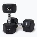 Pogumovaná činka Nike Strength Hex Dumbbell 15 kg black/white