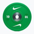 Olympijské bumperové závaží Nike Strength Pro Urethane Bumper Plates 10 kg green/white