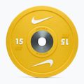 Olympijské bumperové závaží Nike Strength Pro Urethane Bumper Plates 15 kg yellow/white