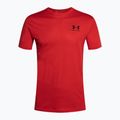 Pánské tréninkové tričko Under Armour Sportstyle Left Chest SS červené/černé 4