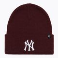 Zimní čepice 47 Brand MLB New York Yankees Haymaker dark maroon