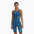 Dámské jednodílné plavky TYR Thresher Open Back Hyperblitz blue/green