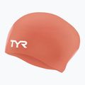 Plavecká čepice TYR Long Hair Wrinkle Free Silicone coral/white