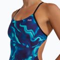 Dámské jednodílné plavky Tyr Durafast Elite Waveform Cutoutfit blue/green 7
