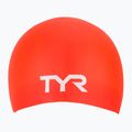 Plavecká čepice TYR Long Hair Wrinkle Free Silicone bright red