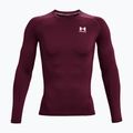 Under Armour pánské tréninkové tričko s dlouhým rukávem Ua HG Armour Comp LS maroon/white 4