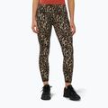 Dámské tréninkové legíny Sweaty Betty Power Piping Workout 7/8 brown ink leopard print
