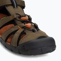 Juniorské sandály KEEN Seacamp II CNX dark olive/gold flame 7