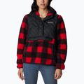 Dámská trekingová mikina Columbia Sweet View Fleece s kapucí black/red lily check print