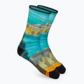 Smartwool Hike Light Cushion Great Excursion Print Crew trekové ponožky modré/žluté SW001987150