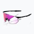 Sluneční brýle 100% Hypercraft SQ gloss black/photochromic purple mirror 7