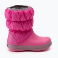 Dětské sněhule Crocs Winter Puff electric pink/light grey 2