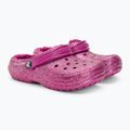 Dětské žabky Crocs Classic Lined Glitter Clog fuchsia fun/multi 5