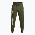 Under Armour Rival Fleece Graphic Joggers pánské tréninkové kalhoty marine od green/white 4