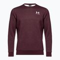 Pánská mikina Under Armour Essential Fleece Crew tmavě bordó/bílá 4