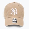 Kšiltovka 47 Brand MLB New York Yankees CLEAN UP W/No Loop Label khaki  2