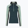 Dámská termo mikina  Smartwool Classic Thermal Merino Base Layer 1/2 Zip Hoodie Boxed twilight/arctic green