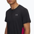 Pánské běžecké tričko Under Armour Trail Run Zip black/shaded fuchsia/reflective 3