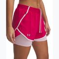 Dámské běžecké šortky Under Armour Fly By 2in1 shaded fuchsia / prime pink / reflective 4