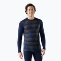 Pánská termoakční mikina Smartwool Merino 250 Baselayer Crew Boxed deep navy geo peaks