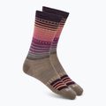 Dámské ponožky Smartwool Everyday Stitch Stripe Crew fossil/purple