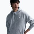 Pánská mikina Nike Club Full Zip Hoodie dark grey heather/light smoke grey/white 5