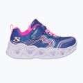 Dětské boty SKECHERS Heart Lights Retro Hearts navy leather/multi trim 10
