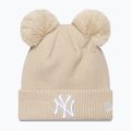 Dámská zimní čepice New Era Wmns Double Pom Nyy light beige