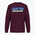 Pánské tričko Longsleeve Patagonia P-6 Logo Responsibili berry fig 2