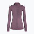 Dámská trekingová mikina Icebreaker Merino 200 Realfleece Descender Half Zip Hoodie grey plum 10